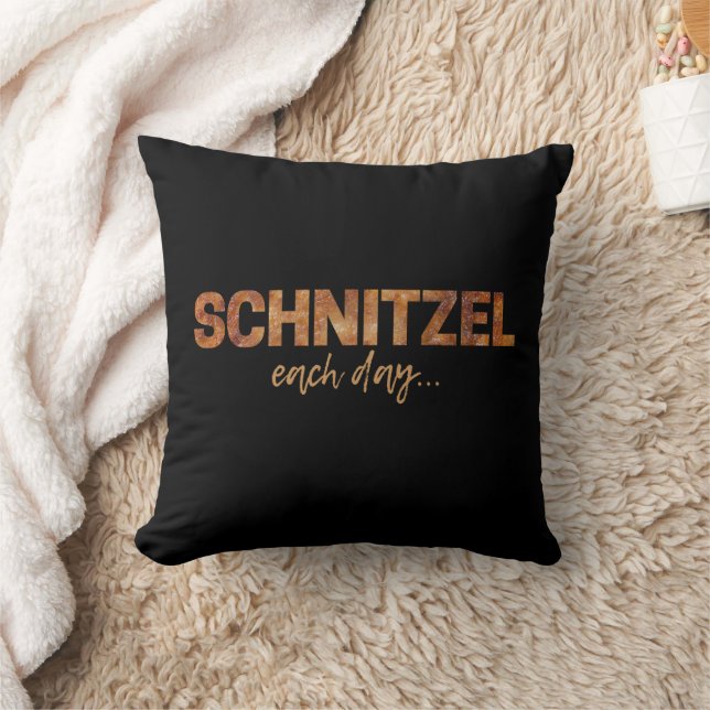 Schnitzel jeden Tag Funny Cutlet Escalope Design Kissen (Decke)