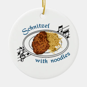 Schnitzel mit Nudeln Keramikornament