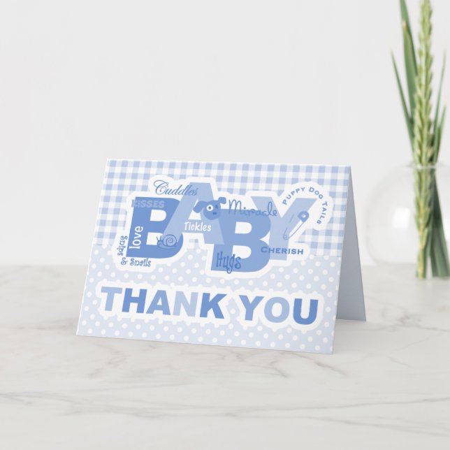 Schnitzel u. Schnecke-Baby danken Ihnen Dankeskarte (Vorderseite)