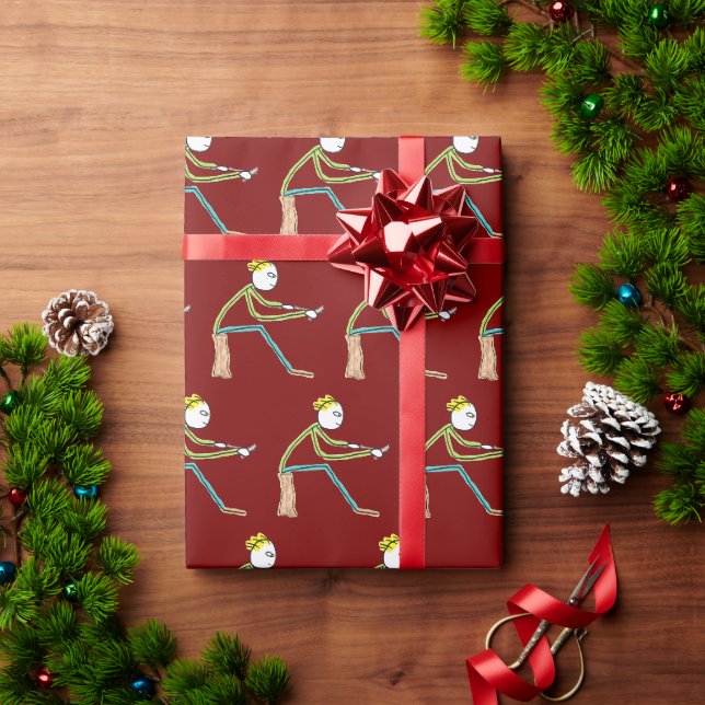 Schnitzender Stockmann Geschenkpapier (Feiertagsgeschenk)