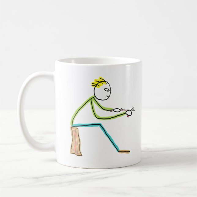 Schnitzender Stockmann Kaffeetasse (Links)