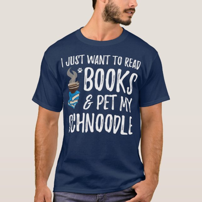 Schnoodle Avid Book Reader Funny Dog Mama Geschenk T-Shirt (Vorderseite)