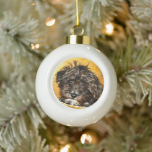 Schnoodle-Ball-Ornament Keramik Kugel-Ornament