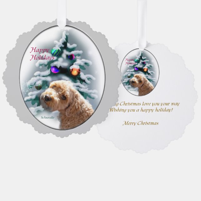 Schnoodle Christmas Geschenke Ornament Karte (Vorderseite/Rückseite)