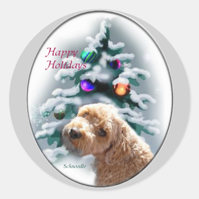 Schnoodle Christmas Geschenke Runder Aufkleber (Vorderseite)
