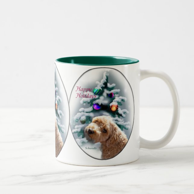 Schnoodle Christmas Geschenke Zweifarbige Tasse (Rechts)