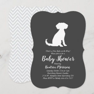 Schnoodle Dog Babydusche neutral Einladung