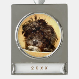 Schnoodle Dog Banner Ornament