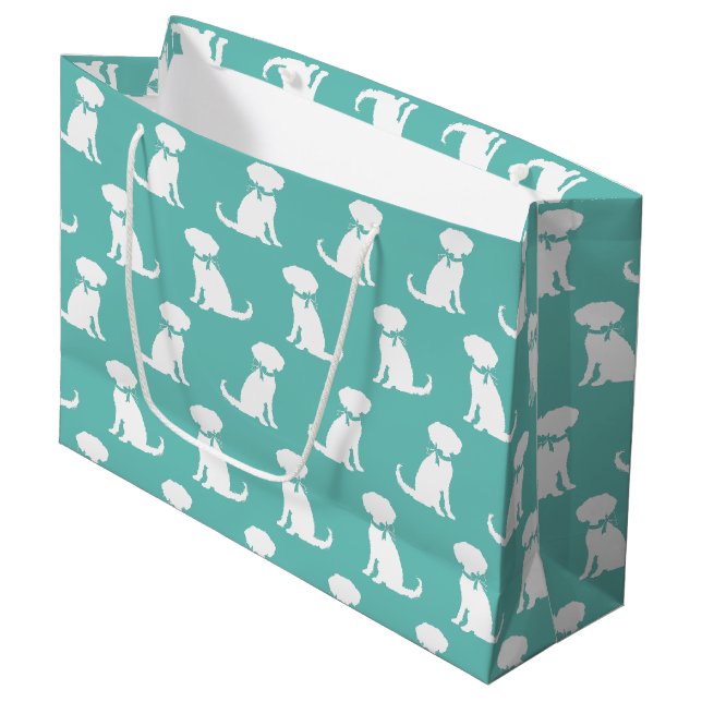 Schnoodle Dog Puppy Große Geschenktüte (Vorderseite Schrägansicht)