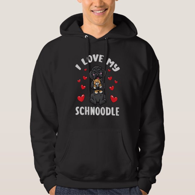 Schnoodle Dog With Stuffed Animal_1 Hoodie (Vorderseite)