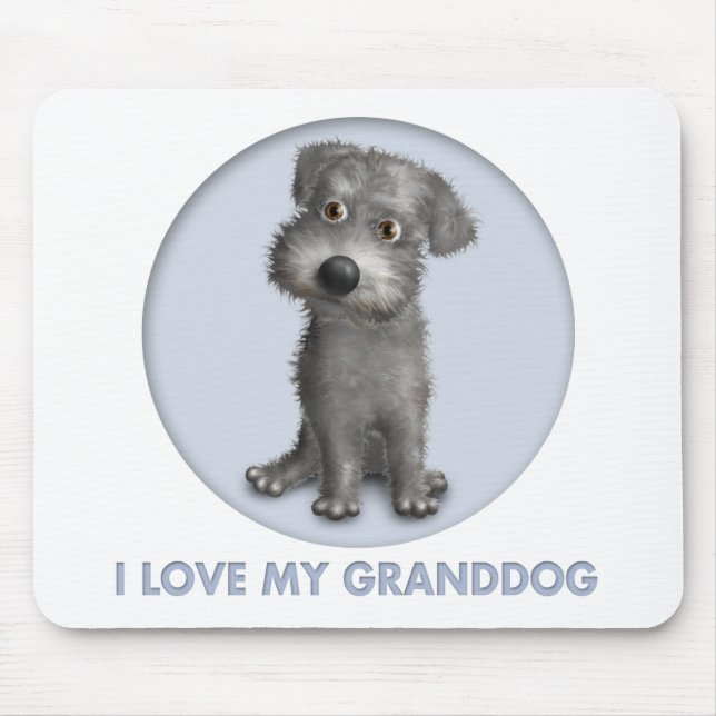 Schnoodle (graues) Granddog Mousepad (Vorne)
