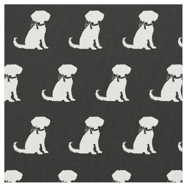 Schnoodle Hund Silhouette Haustier Stoff (Nahaufnahme)