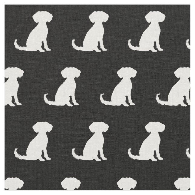 Schnoodle Hund Silhouette Haustier Stoff (Nahaufnahme)