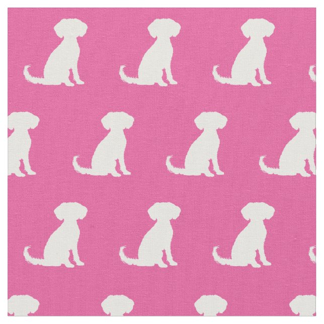 Schnoodle Hund Silhouette Pet Pink Stoff (Nahaufnahme)