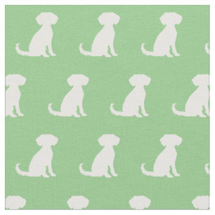 Schnoodle Hund Silhouette Pet Sage Green Stoff