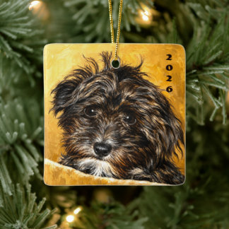 Schnoodle Keramik Quadrat Ornament