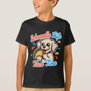 Schnoodle Leben Süßer Welpe isst Taco Zeit Hund T-Shirt