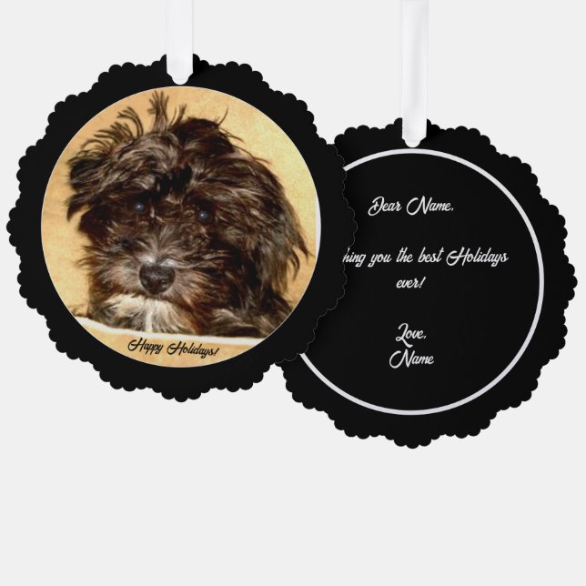 Schnoodle Paper Ornament Card Karte (Vorderseite/Rückseite)