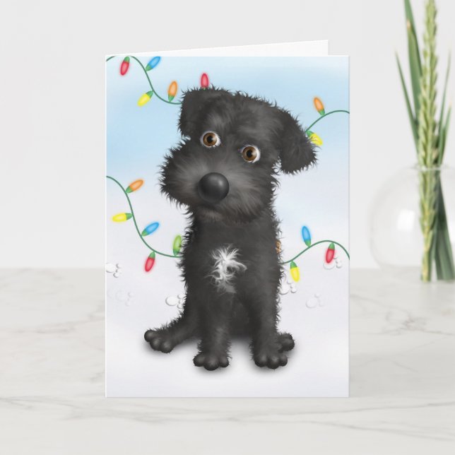 Schnoodle (schwarzes) Weihnachten (Vorderseite)