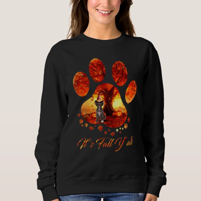 Schnoodle sein Fall Yall Dog Halloween Sweatshirt (Vorderseite)