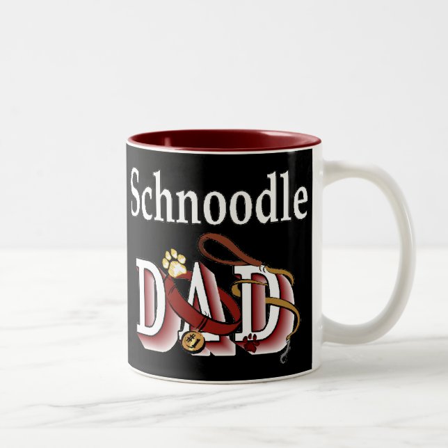 Schnoodle Vater Geschenke Zweifarbige Tasse (Rechts)