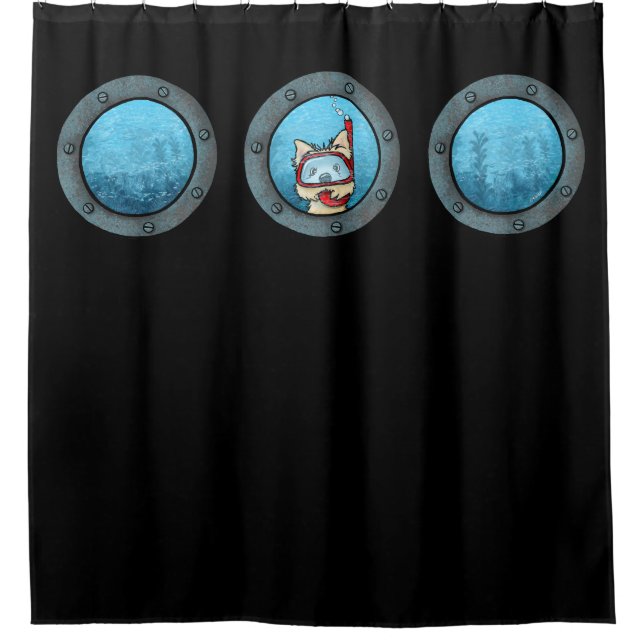 Schnorchel Cairn Porthole Duschvorhang (Vorderseite)