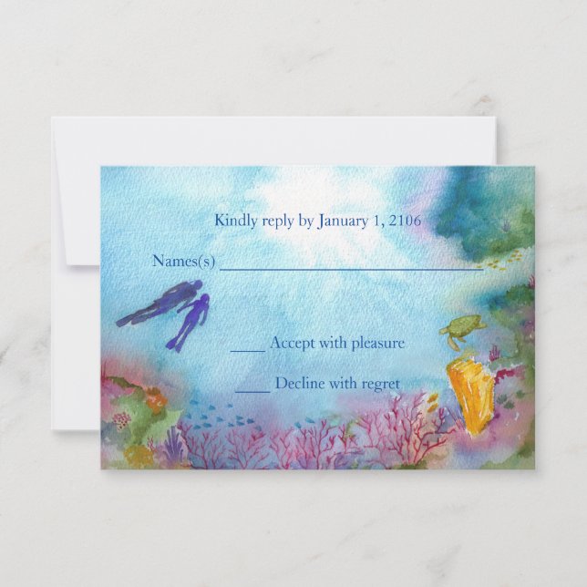 Schnorchel Couple Repair Card RSVP Karte (Vorderseite)