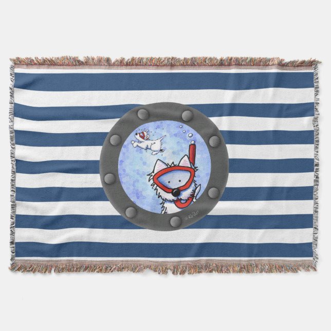 Schnorchel Westies Nautical Throw Blanket Decke (Vorderseite)