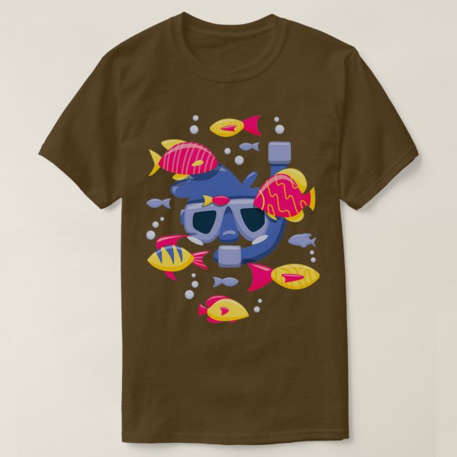 Schnorchelfarbene Fische T-Shirt (Design vorne)