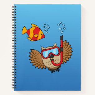 Schnorchelmaske und tropische Fische Notizbuch