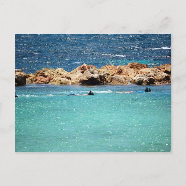 Schnorcheln auf der karibischen Postkarte (Vorderseite)