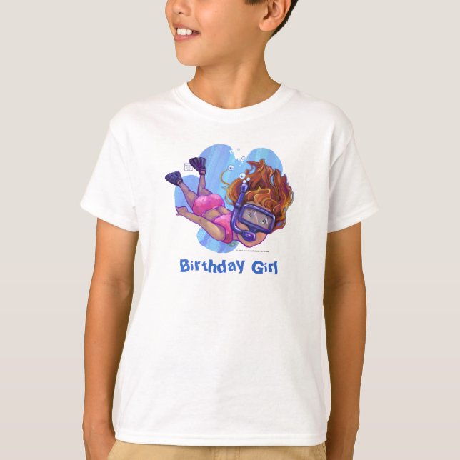 Schnorcheln Birthday Girl Light T - Shirt (Vorderseite)
