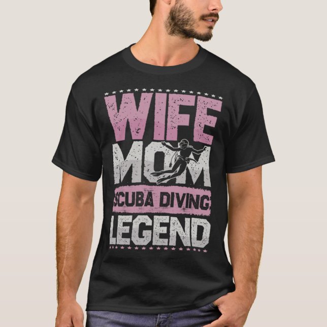 Schnorcheln Ehefrau Mama Tauchen Legend Diving Wom T-Shirt (Vorderseite)