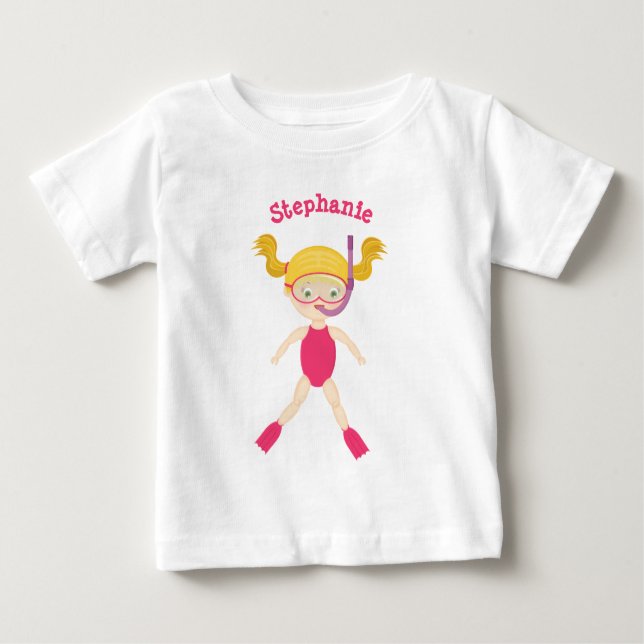 Schnorcheln Girl Beach Party Baby T-shirt (Vorderseite)