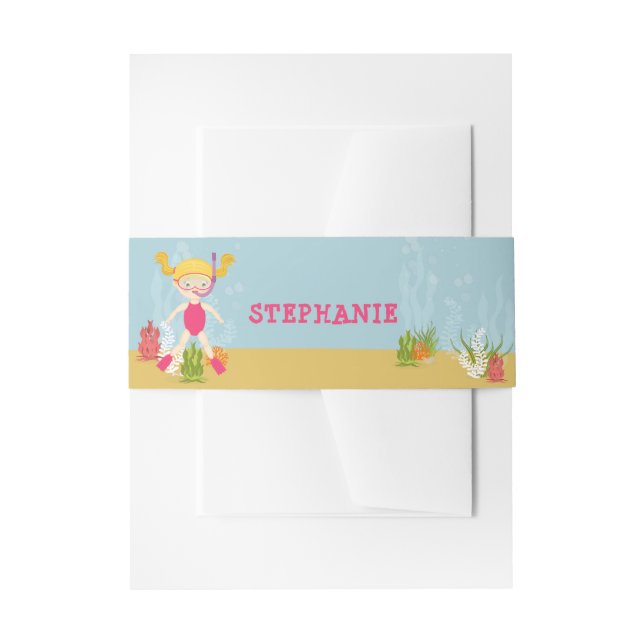 Schnorcheln Girl Beach Party Einladungsbanderole (Vorderseite Beispiel)