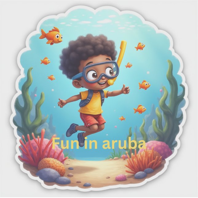 Schnorcheln in Aruba Aufkleber (Vorderseite)
