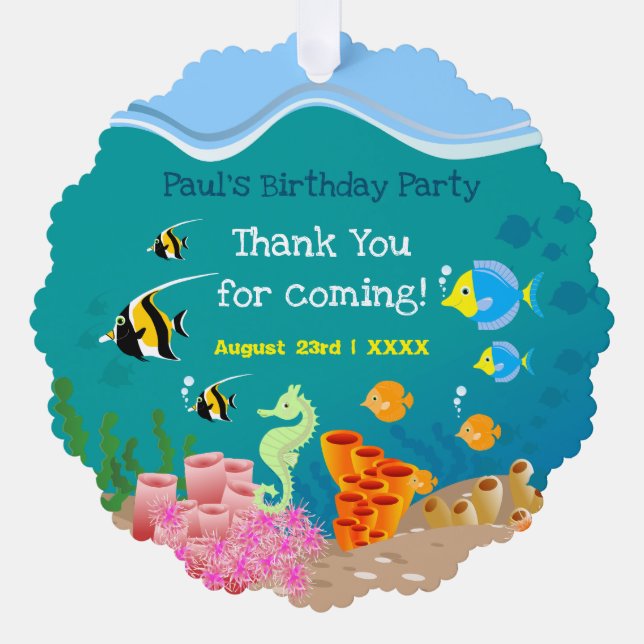 Schnorcheln mit tropischen Fischen Junge Geburtsta Ornament Karte (Vorderseite)