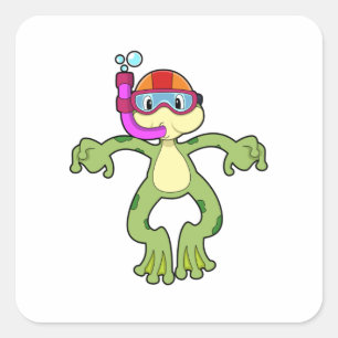 Schnorcheln Quadratischer Aufkleber