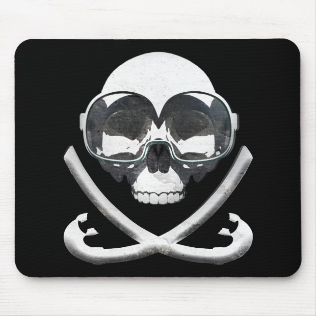 Schnorcheln und Tauchen Piratenflagge Mousepad (Vorne)