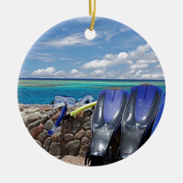 schnorchelnde Werkzeuge Keramik Ornament (Vorne)