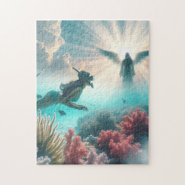 Schnorchler flecken einen Engel Puzzle (Vertikal)