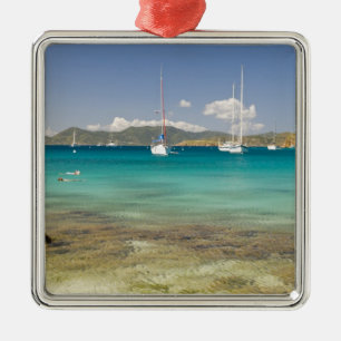 Schnorchler in der idyllischen Bucht Pirates Bight Ornament Aus Metall