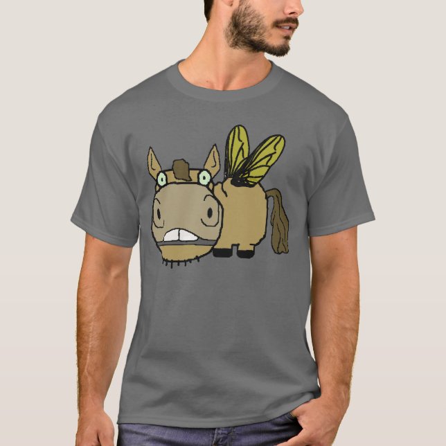 Schnozzle Pferdebremsen-Cartoon T-Shirt (Vorderseite)