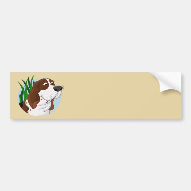 Schnüffelndachshund-Jagdhund-Cartoon Autoaufkleber (Vorne)