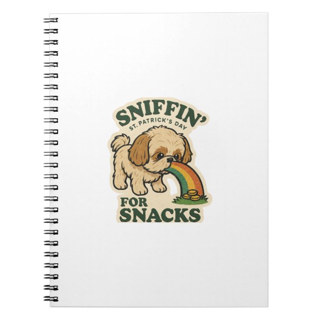 Schnüffelnde Snacks Shih Tzu St.Patrick's Day Notizblock (Vorderseite)