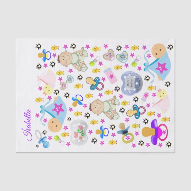 Schnuller aus Tissue Paper Binky Seidenpapier (Vorderseite)