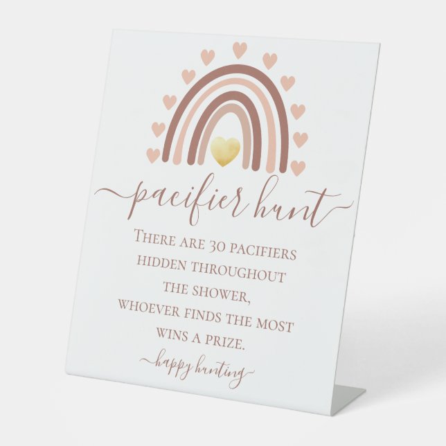 Schnuller Hunt Baby Dusche Sockelschild (Vorderseite)