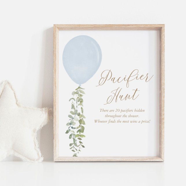 Schnuller Hunt Blue Balloon Baby Showposter Poster (Von Creator hochgeladen)