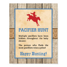 Schnuller Hunt Game Sign Cowboy Western Dusche