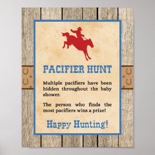 Schnuller Hunt Game Sign Cowboy Western Dusche Poster